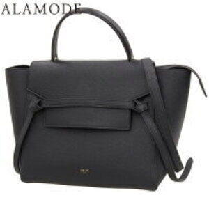 Celine Belt Bag Handbag Shoulder Tote One Handle Grained Calfskin Black
